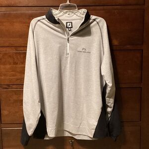 FootJoy Light Gray and Black Quarter-Zip Pullover